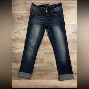 SO juniors size 3 denim cuffed cropped jeans NWOT